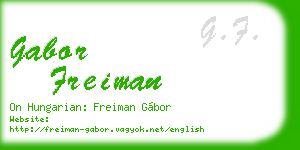 gabor freiman business card
